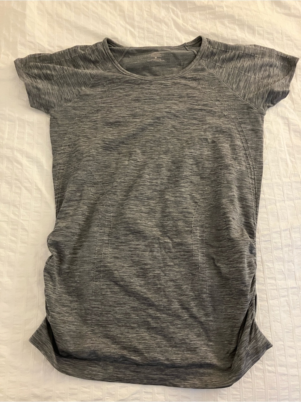Athleta Short-Sleeve Heather Gray Performance Top